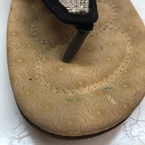 Link Black Sandals with Rhinestones Size 4 - Picture 11 of 11